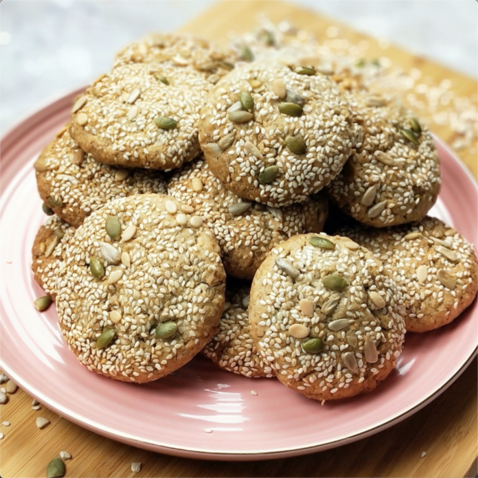 Eggless Sesame Cookies with Oats, Mixed Seeds